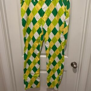 Loudmouth Oregon Ducks Argyle Green Yellow Pants Men’s Size 36 X 32L